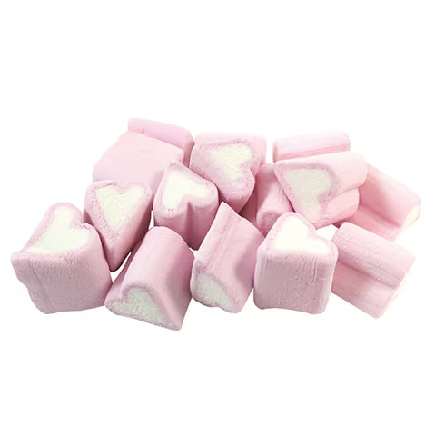 Kingsway Pink & White Mini Heart Mallows 100g