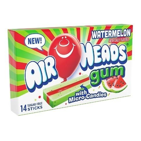 Airheads Sugar Free Gum with Micro Candies – Watermelon (14 Sticks)